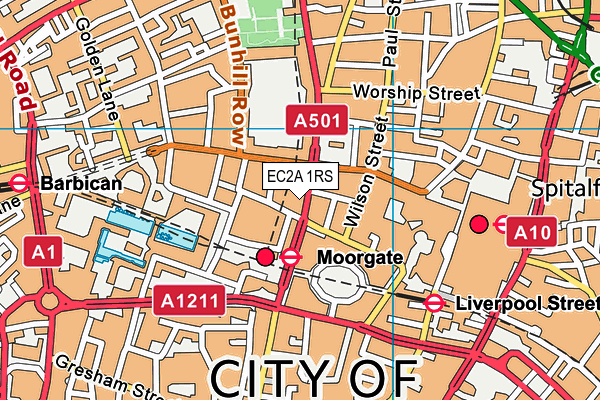 EC2A 1RS map - OS VectorMap District (Ordnance Survey)