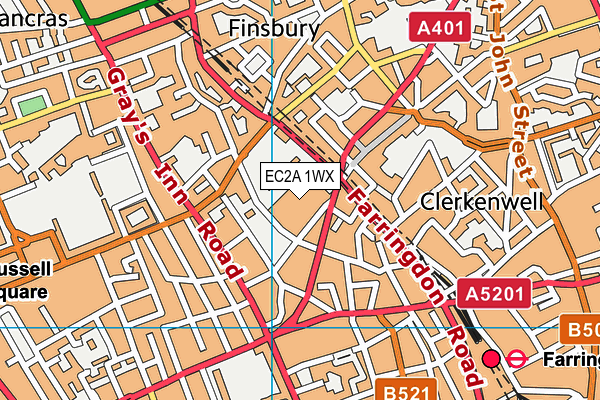 EC2A 1WX map - OS VectorMap District (Ordnance Survey)