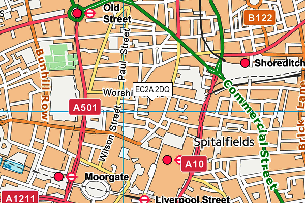 EC2A 2DQ map - OS VectorMap District (Ordnance Survey)