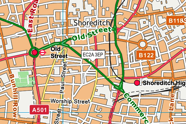 EC2A 3EP map - OS VectorMap District (Ordnance Survey)