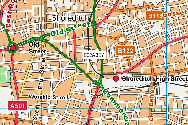 Frame (Shoreditch) map (EC2A 3EY) - OS VectorMap District (Ordnance Survey)