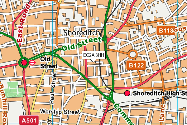 Nuffield Health (Shoreditch) map (EC2A 3HH) - OS VectorMap District (Ordnance Survey)