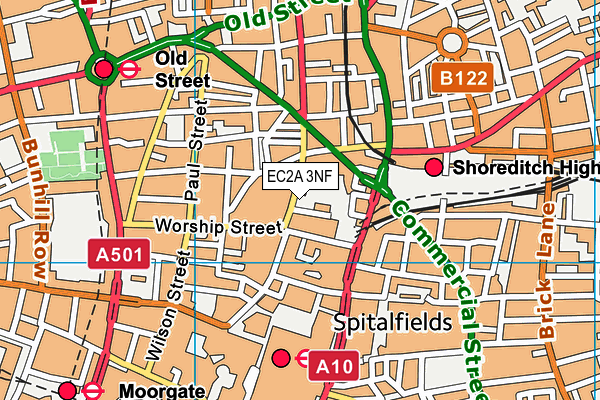 EC2A 3NF map - OS VectorMap District (Ordnance Survey)