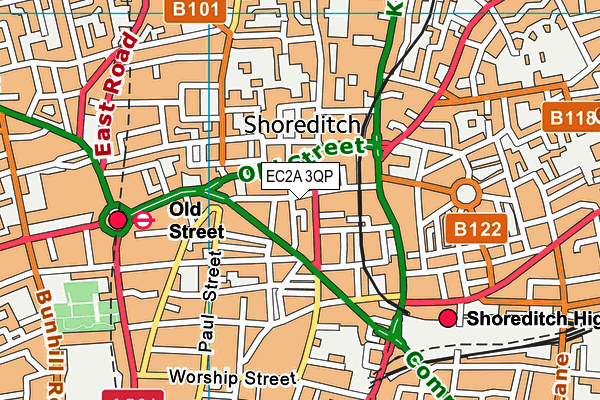 EC2A 3QP map - OS VectorMap District (Ordnance Survey)