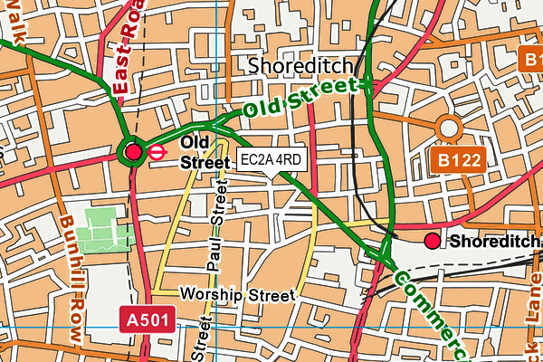 EC2A 4RD map - OS VectorMap District (Ordnance Survey)