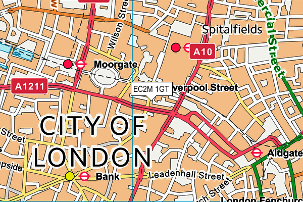 EC2M 1GT map - OS VectorMap District (Ordnance Survey)