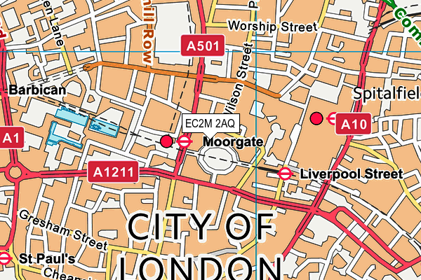 EC2M 2AQ map - OS VectorMap District (Ordnance Survey)