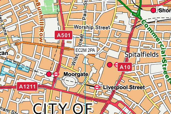 EC2M 2PA map - OS VectorMap District (Ordnance Survey)