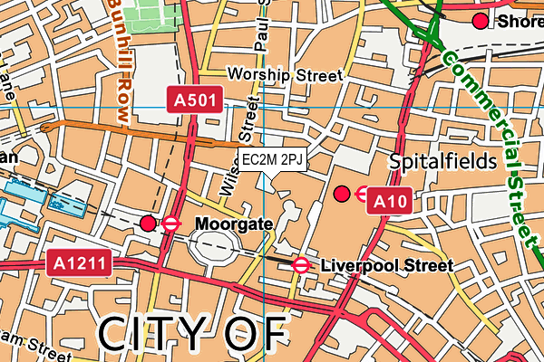 EC2M 2PJ map - OS VectorMap District (Ordnance Survey)