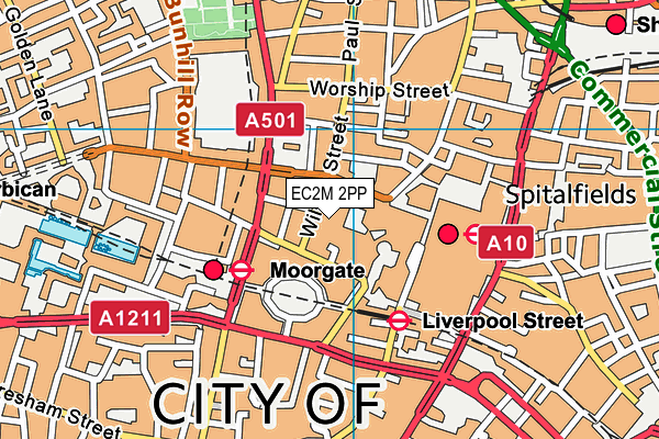 EC2M 2PP map - OS VectorMap District (Ordnance Survey)