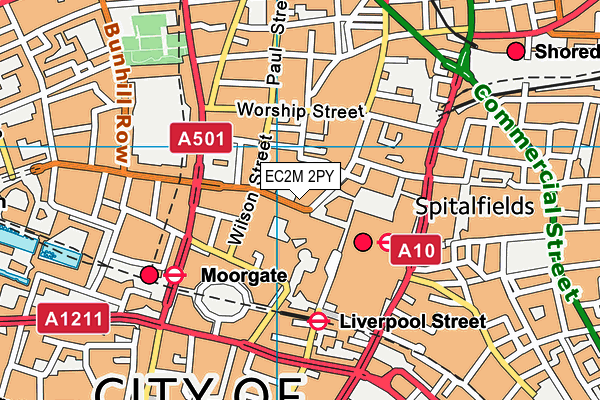 EC2M 2PY map - OS VectorMap District (Ordnance Survey)