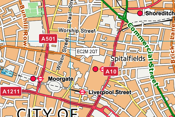 Virgin Active (Broadgate) map (EC2M 2QT) - OS VectorMap District (Ordnance Survey)