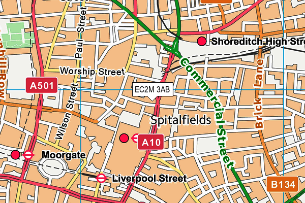 EC2M 3AB map - OS VectorMap District (Ordnance Survey)