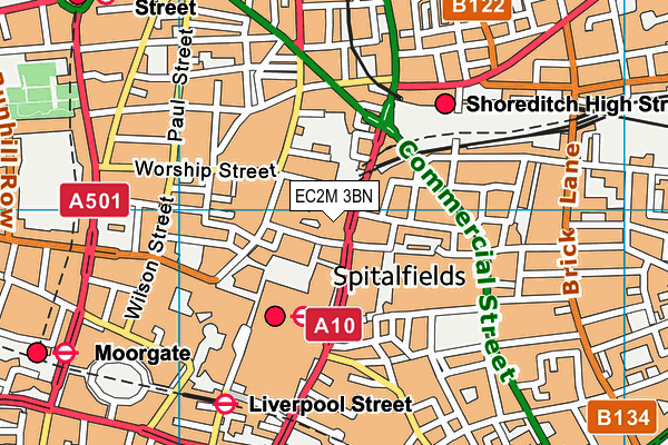 EC2M 3BN map - OS VectorMap District (Ordnance Survey)