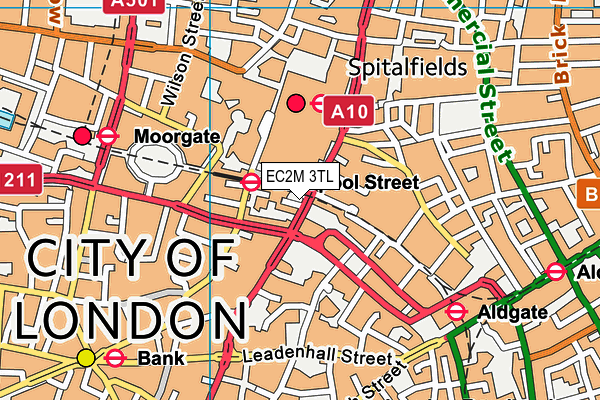 EC2M 3TL map - OS VectorMap District (Ordnance Survey)