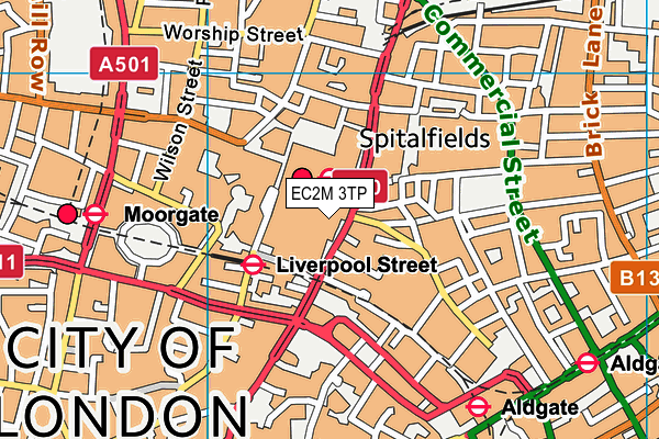 EC2M 3TP map - OS VectorMap District (Ordnance Survey)