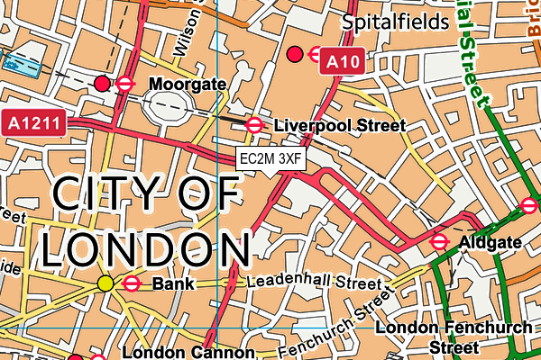 EC2M 3XF map - OS VectorMap District (Ordnance Survey)