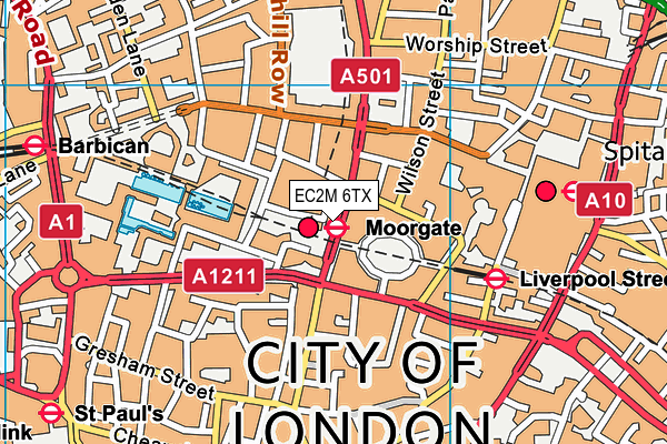 EC2M 6TX map - OS VectorMap District (Ordnance Survey)