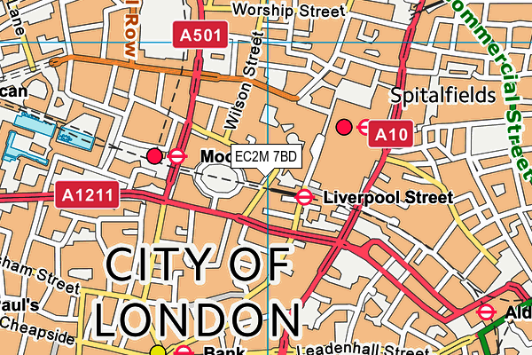 EC2M 7BD map - OS VectorMap District (Ordnance Survey)