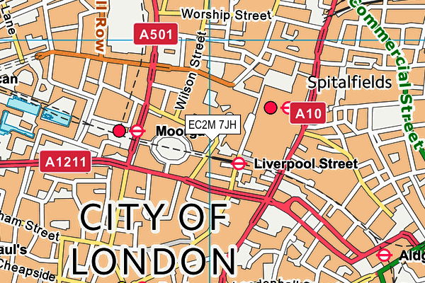 EC2M 7JH map - OS VectorMap District (Ordnance Survey)