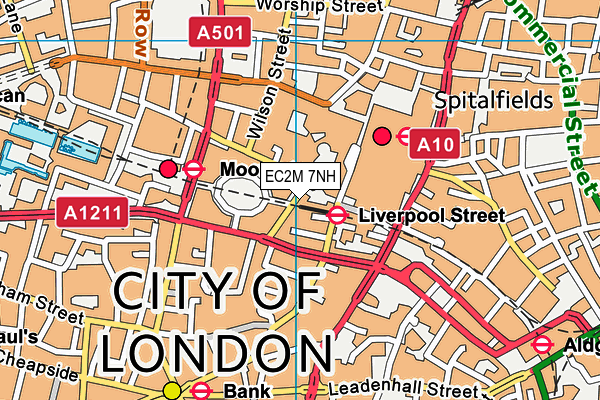 EC2M 7NH map - OS VectorMap District (Ordnance Survey)