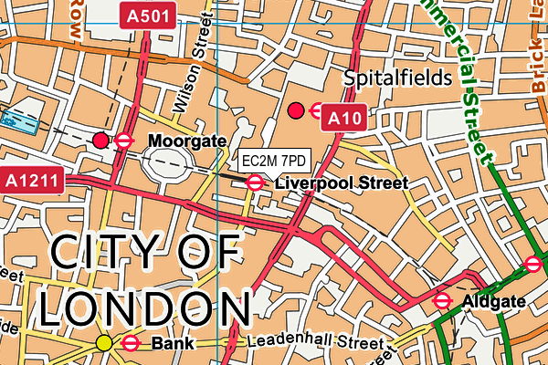 EC2M 7PD map - OS VectorMap District (Ordnance Survey)