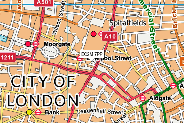 EC2M 7PP map - OS VectorMap District (Ordnance Survey)