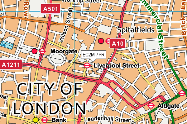 EC2M 7PR map - OS VectorMap District (Ordnance Survey)