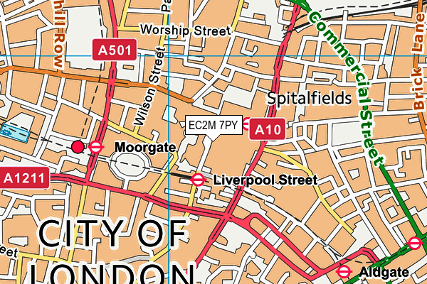 Fitness First (Liverpool Street) map (EC2M 7PY) - OS VectorMap District (Ordnance Survey)