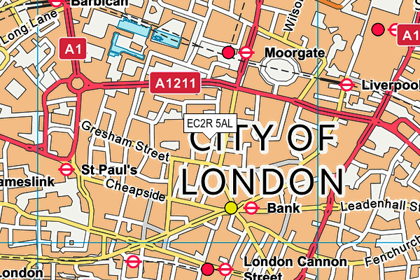 EC2R 5AL map - OS VectorMap District (Ordnance Survey)