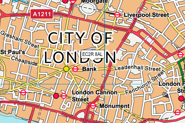 EC2R 8AL map - OS VectorMap District (Ordnance Survey)