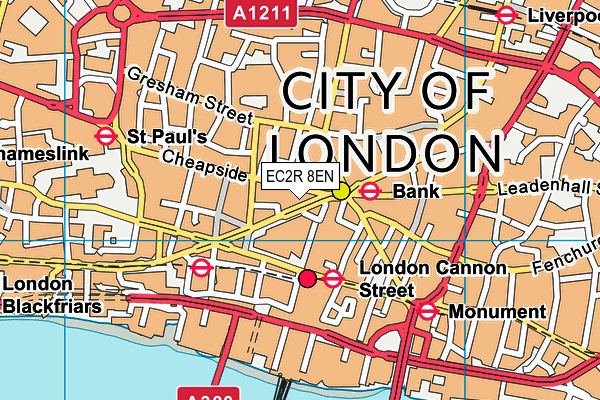 EC2R 8EN map - OS VectorMap District (Ordnance Survey)