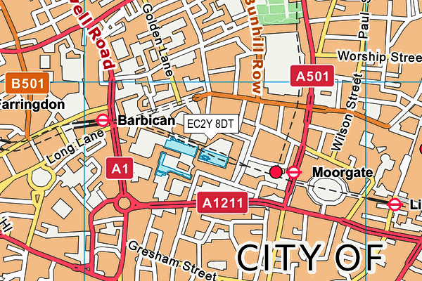 Guildhall School of Music and Drama map (EC2Y 8DT) - OS VectorMap District (Ordnance Survey)