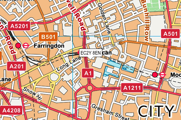 EC2Y 8EN map - OS VectorMap District (Ordnance Survey)