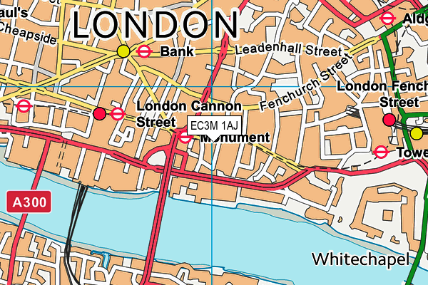 EC3M 1AJ map - OS VectorMap District (Ordnance Survey)