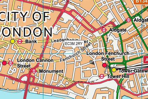 EC3M 2RY map - OS VectorMap District (Ordnance Survey)