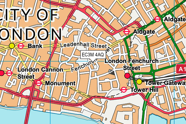 EC3M 4AQ map - OS VectorMap District (Ordnance Survey)