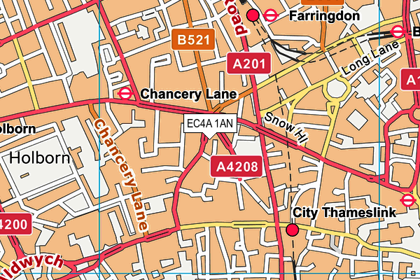 The Gym Group (London Holborn Circus) map (EC4A 1AN) - OS VectorMap District (Ordnance Survey)
