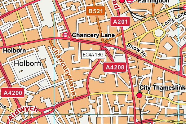 EC4A 1BG map - OS VectorMap District (Ordnance Survey)