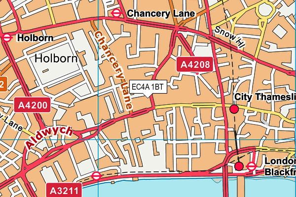 EC4A 1BT map - OS VectorMap District (Ordnance Survey)