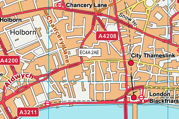 EC4A 2AE map - OS VectorMap District (Ordnance Survey)