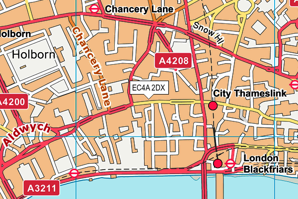 EC4A 2DX map - OS VectorMap District (Ordnance Survey)