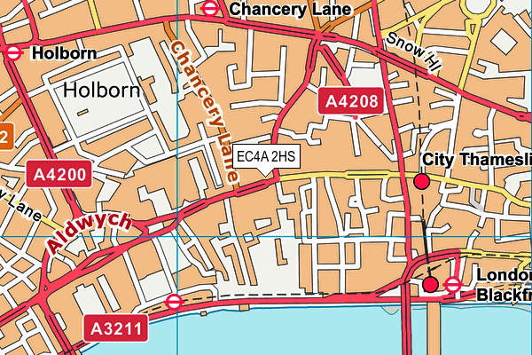 EC4A 2HS map - OS VectorMap District (Ordnance Survey)