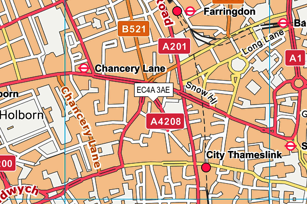 EC4A 3AE map - OS VectorMap District (Ordnance Survey)