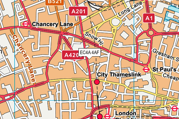 EC4A 4AF map - OS VectorMap District (Ordnance Survey)