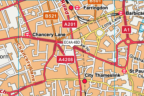 EC4A 4BD map - OS VectorMap District (Ordnance Survey)