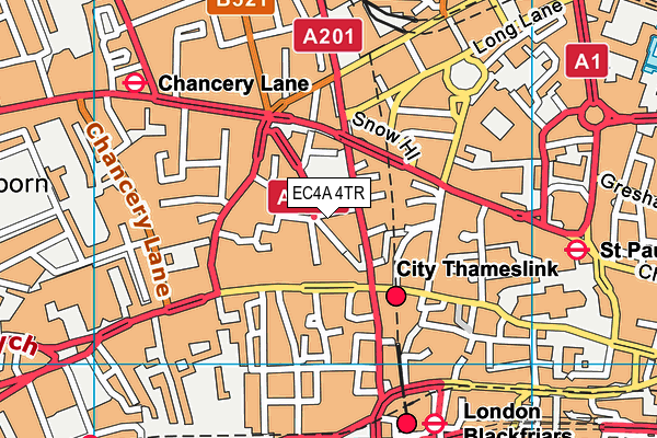 EC4A 4TR map - OS VectorMap District (Ordnance Survey)