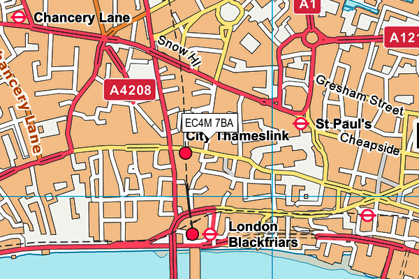 EC4M 7BA map - OS VectorMap District (Ordnance Survey)