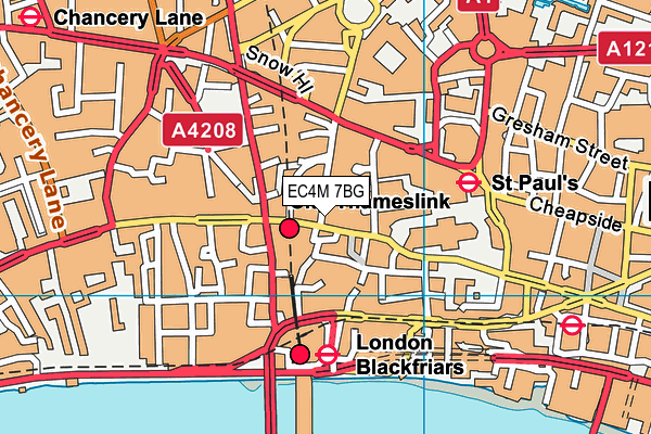 EC4M 7BG map - OS VectorMap District (Ordnance Survey)