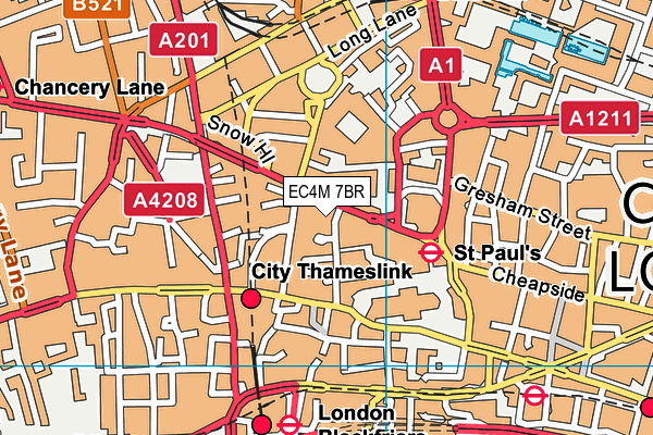 EC4M 7BR map - OS VectorMap District (Ordnance Survey)